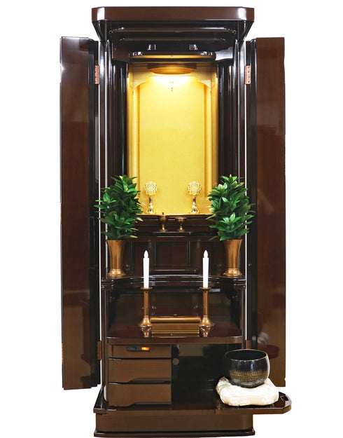 Soka Gakkai Furniture-style Buddhist Altar "Akane" Available in 4 colors Made in Japan Rainbow Gold Cabinet Compatible with Permanent Gohonzon